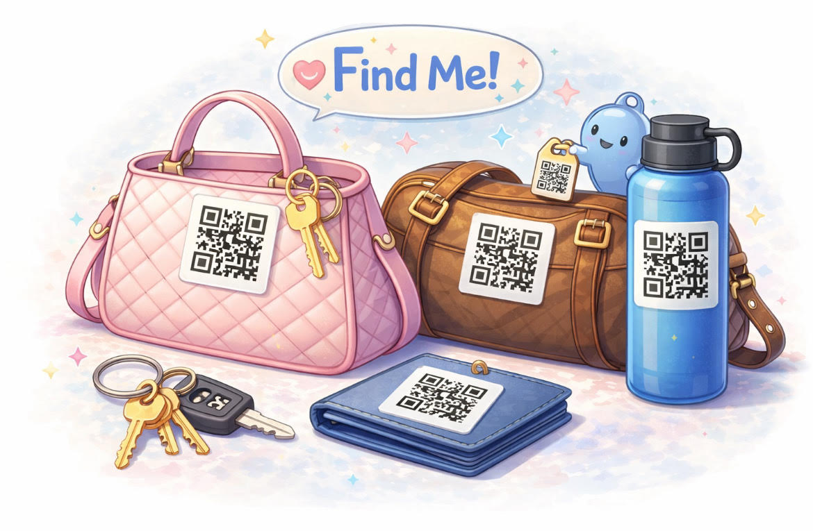 A person applying a LuluTag QR code sticker to their laptop